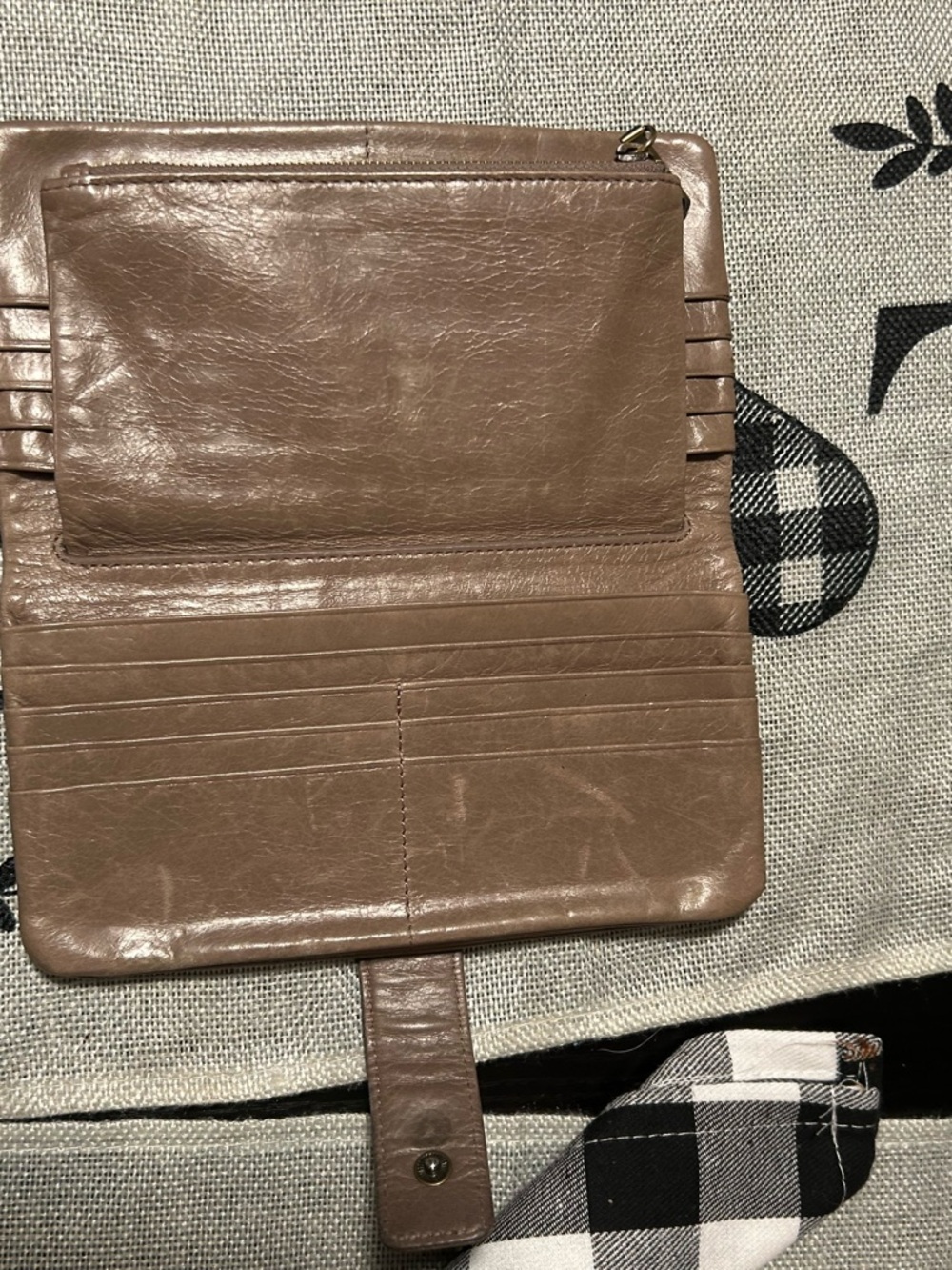HOBO Taupe Leather Crossbody with Matching Taupe Wallet - Picture 15 of 16